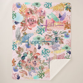 Sherpa Blanket Faith Hope Liebe Sherpadecke