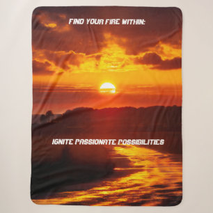 Sherpa Blanket: "Finde dein Feuer im Inneren" Sherpadecke