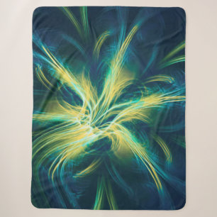 Sherpa Blanket Fraktal Blume Blaue Palette Sherpadecke
