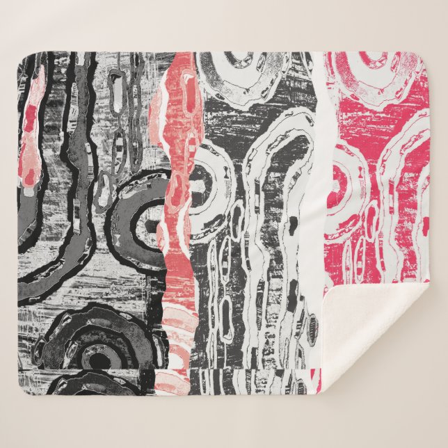 Sherpa Blanket – Friction Lands Abstract Design Sherpadecke (Vorderseite (Horizontal))