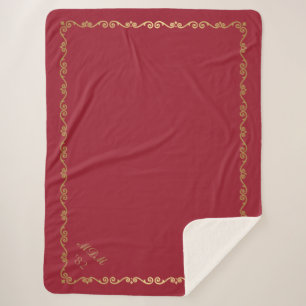 Sherpa Blanket-Jester Red Custom Monogram Sherpadecke
