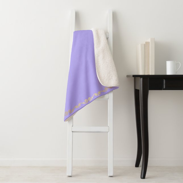 Sherpa Blanket-Large-Orchid & Gold Scroll Print Sherpadecke (Beispiel)
