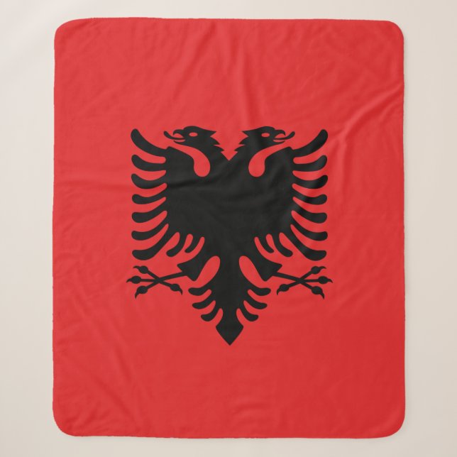 Sherpa Blanket mit Flagge Albaniens Sherpadecke (Vorderseite)