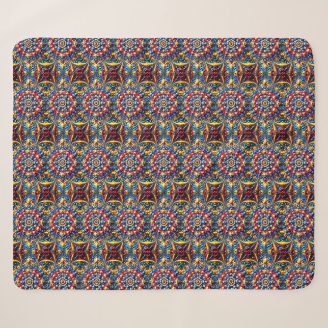 Sherpa Blanket mit rumänischem Farbdesign Sherpadecke (Vorderseite (Horizontal))