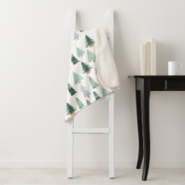 Sherpa Blanket (Small) - Christmas Trees Pattern Sherpadecke