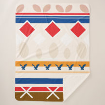 Sherpa Blanket - Teepee Colourful Design