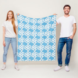 Sherpa Blanket, weißes Spitzen, florales Muster Fleecedecke