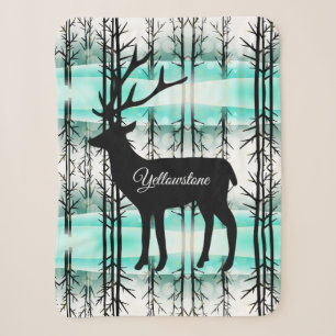 Sherpa Blanket-Yellowstone Hirsch Sherpadecke