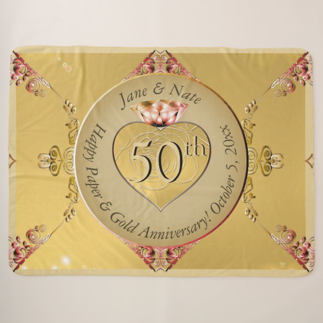 Sherpa Blanket zum 50. oder 1. Goldenen Jubiläum Sherpadecke (Vorderseite (Horizontal))