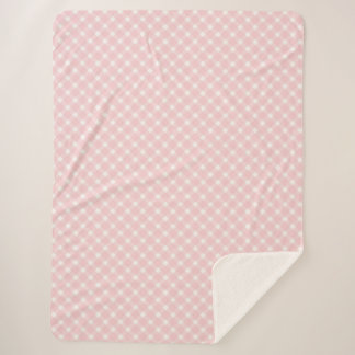 Sherpa Couverture à carreaux roses