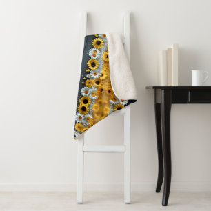 Sherpa Couverture à motif tournesol et marguerite