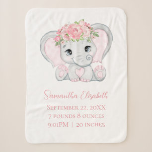 Sherpa Couverture bébé éléphant rose statistiques de nais