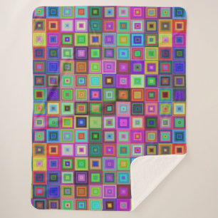 Sherpa couverture carré arc-en-ciel