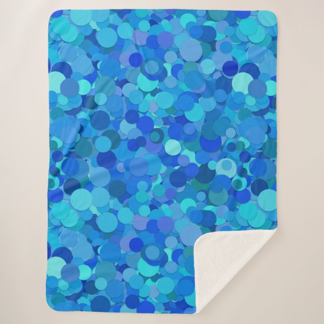 Sherpa couverture de confetti bleu point (Devant)