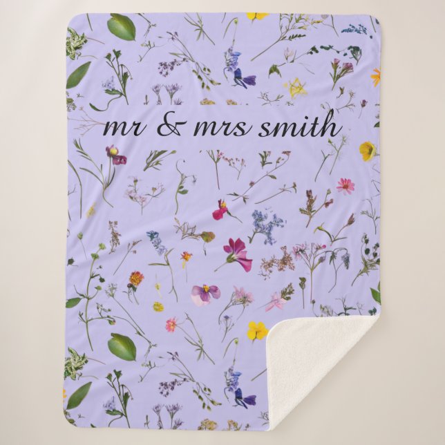 Sherpa couverture de fleurs séchées sur mesure (Devant)