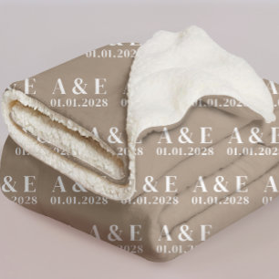 Sherpa Couverture de mariage personnalisée pour couple, m