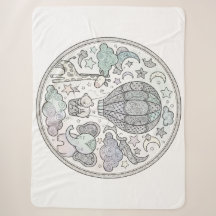 Couverture en molleton pastel mandala ballon à air