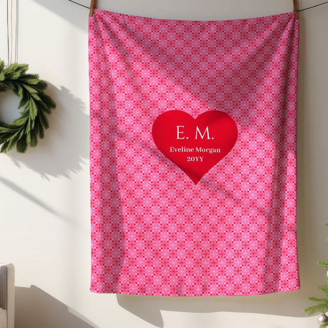 Sherpa Couverture en molleton Simple Heart Pattern Love G (Simple Heart Pattern Love Gift Fleece Blanket)