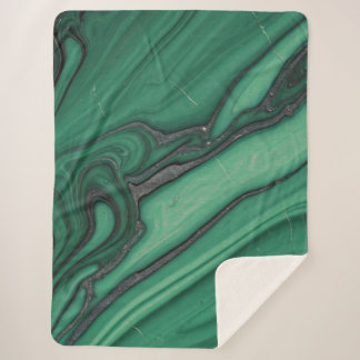 Sherpa Couverture en peluche marbrée verte, noire et arge