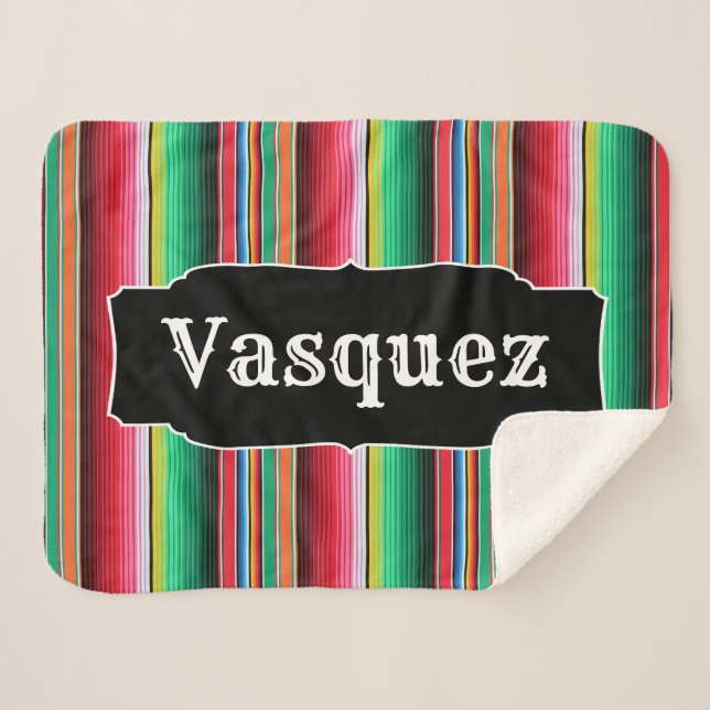 Sherpa Couverture mexicaine de Serape d'Espagnol fait sur (Devant (Horizontal))