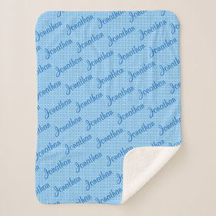 Sherpa Couverture personnalisée pour enfant en bleu clair