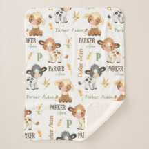 Couverture pour bébé de vache personnalisée | Sher