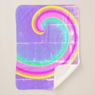 Sherpa Couverture Rose Violet Magic Rainbow Wave