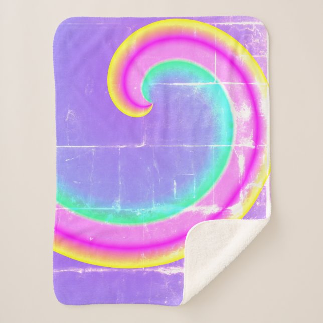 Sherpa Couverture Rose Violet Magic Rainbow Wave (Devant)