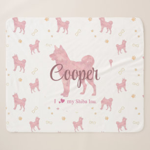 Sherpa Couverture Shiba Inu – Cadeau Rose Pastel Personna