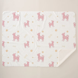 Sherpa Couverture silhouette de chihuahua rose pastel min