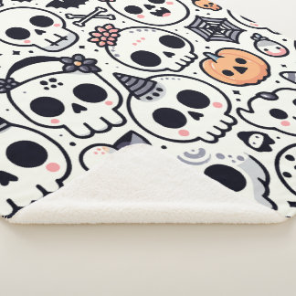 Sherpa Cute couverture crâne halloween