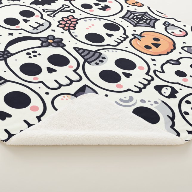 Sherpa Cute couverture crâne halloween (3/4)