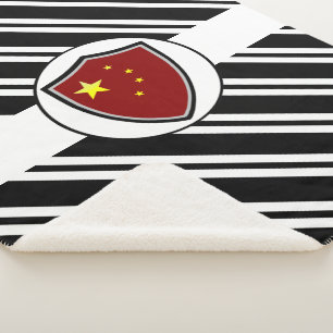 Sherpa-Decke aus chinesischer Flagge Sherpadecke