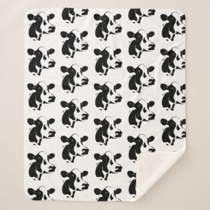 Sherpa Decke-Schwarze und weiße Kuh Sherpadecke