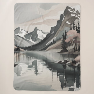 Sherpa Decke T-SHIRT Bergsee Szene Grafik Sherpadecke