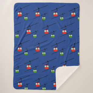 Sherpa Des gondoles rouges et vertes sur une couverture b