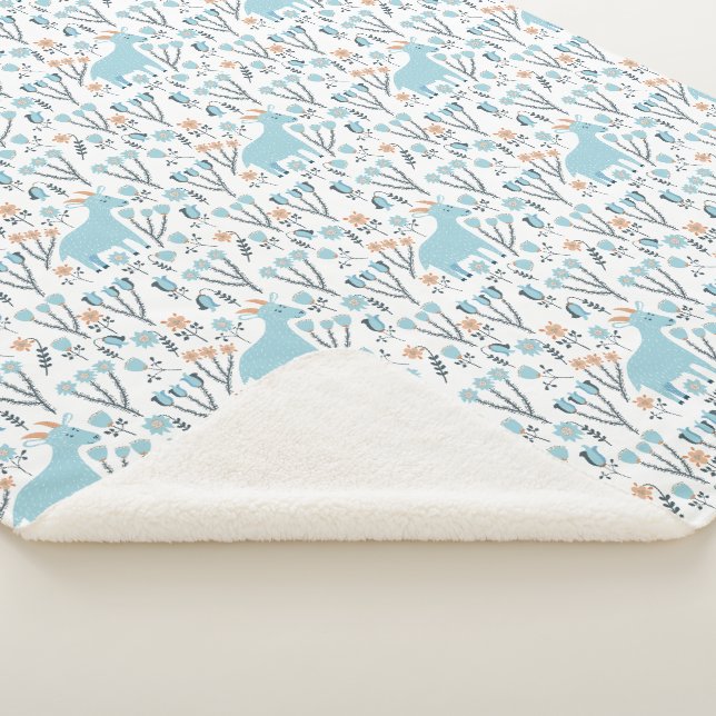 Sherpa Designer Blau und Weiß - Zuhause Sherpadecke (3/4)