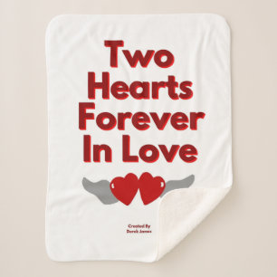 Sherpa Deux Coeurs Forever En Amour Petite couverture She