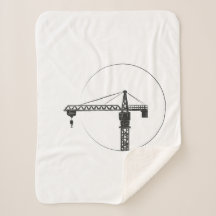 Sherpa-Fleecedecke mit Kran-Grafik