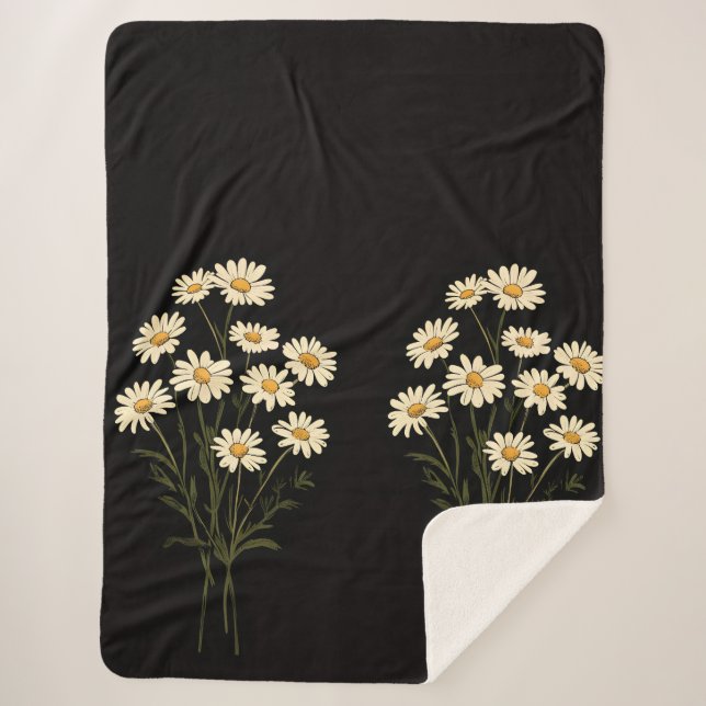 Sherpa grande couverture de marguerite - Jeu floral confo (Devant)