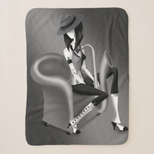 Sherpa Lady Saxophoniste - Couverture inspirée du jazz