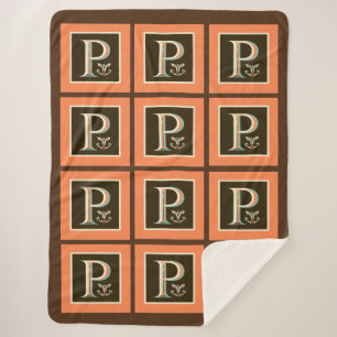 Sherpa LETTRE PÂTEAU celtique "P" Grosse couverture en po