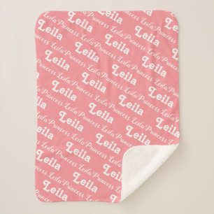 Sherpa Nouvelle couverture bébé   PInk Nom personnalisé B