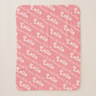Sherpa Nouvelle couverture bébé | PInk Nom personnalisé B