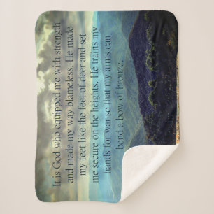 Sherpa Psaume 18:32-34 couverture en toison