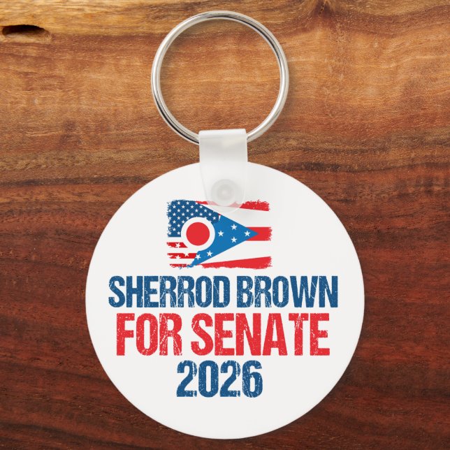 Sherrod Brown for Senate 2026 Election Ohio Flag Schlüsselanhänger (Vorderseite)