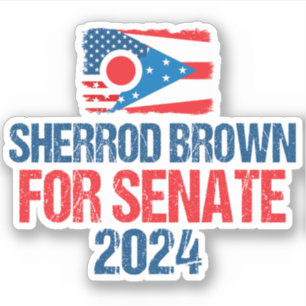 Sherrod Brown für Senat 2024 Wahlkampf Ohio Flag Aufkleber