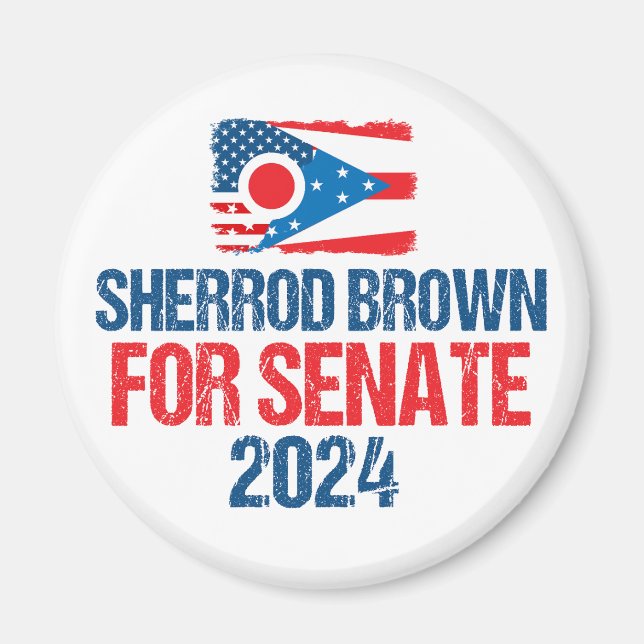 Sherrod Brown für Senat 2024 Wahlkampf Ohio Flag Magnet (Vorne)