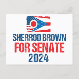 Sherrod Brown für Senat 2024 Wahlkampf Ohio Flag Postkarte
