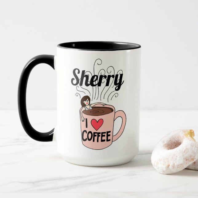 Sherry Loves Coffee Mug (Avec donut)